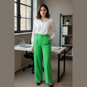 Edit by Nine Green Pleated Wide Leg Pants Size 6